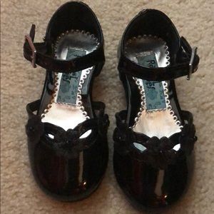 Rachel Shoes shiny black toddler heels